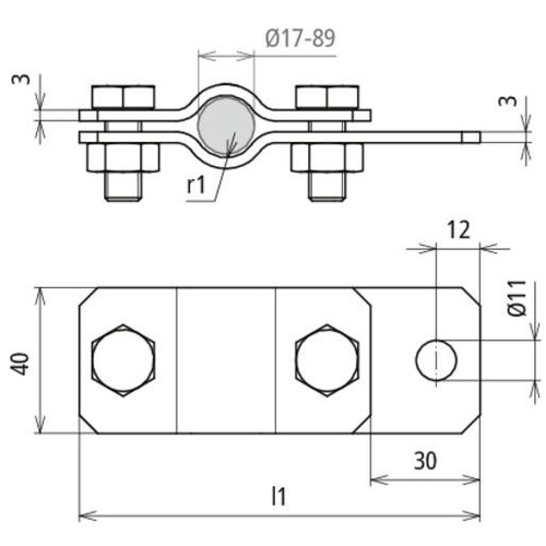 410134 DEHN ERDUN.-ROHRSCH. FVERZ. 1 3/4 M.BOHR D54,5 F.RD7-10,FL40,ST/TZN Produktbild Additional View 1 L