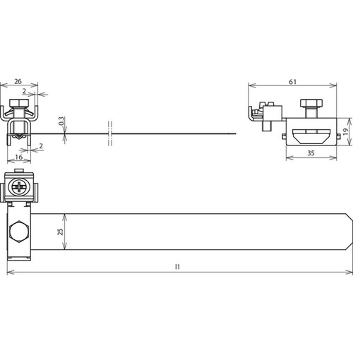 540910 DEHN ERDUNGS-BANDROHRSCHELLE NIRO 3/4-2 F.4 B.25MM2,VERSTELLB. Produktbild Additional View 2 L