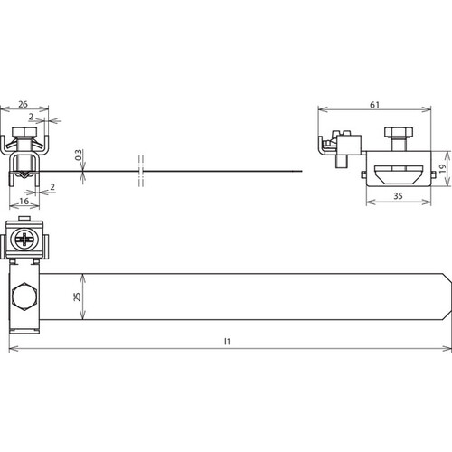 540910 DEHN ERDUNGS-BANDROHRSCHELLE NIRO 3/4-2 F.4 B.25MM2,VERSTELLB. Produktbild Additional View 1 L