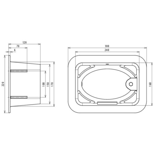 549000 DEHN TRENNSTELLENKASTEN,GRAUGUSS, LEER UNTERFLURMONT.230X150X120,LACK. Produktbild Additional View 1 L