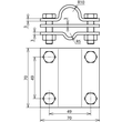 610020 DEHN ANSCHLUSS-KLEMME NIRO F.TIEF ENERD B.D20 3TLG, F. RD7-10/FL40, V4A Produktbild Additional View 1 S