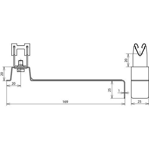 206359 DEHN DACHLEITUNGSHALTER NIRO, L173,5 F.RD8,H40 DEHNGRIP Produktbild Additional View 1 L