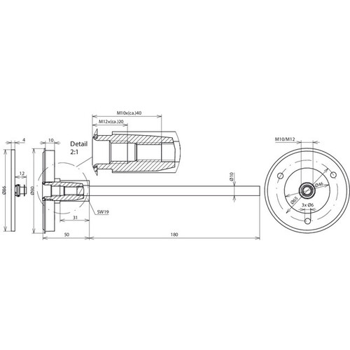 478200 DEHN ERDUNGSFESTPUNKT D47 NIRO/ M12, L195 TYP K Produktbild Additional View 1 L