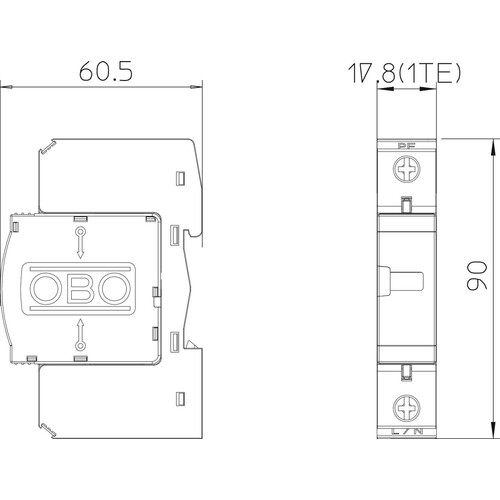 5094618 OBO V 20/C-1 280 ÜBERSPANNUNGS- ABL. VE - 1TE Produktbild Additional View 1 L