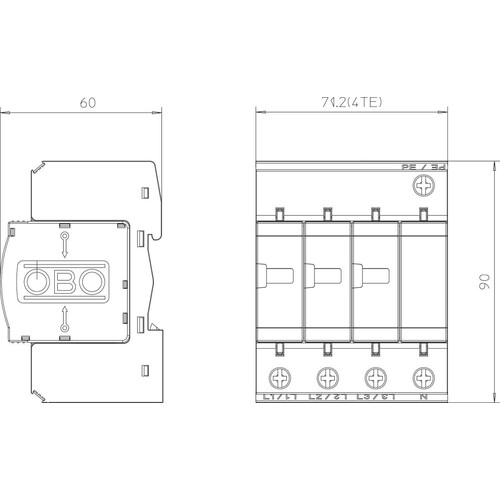 5094656 OBO V20-C/3+NPE 280 ÜBERSPANNUNGS-ABL VE - 4TE Produktbild Additional View 1 L