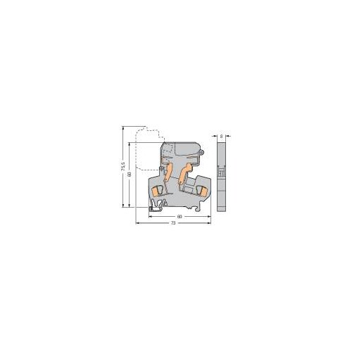 281-611 WAGO SI-KLEMME MIT SCHWENKB. SI-HAL TER 0,08-4MM,GRAU,F.5X20MM SICHE Produktbild Additional View 2 L