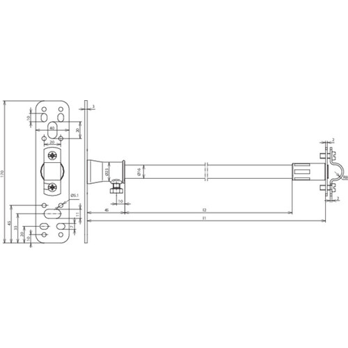 106120 DEHN DEHNISO-DISTANZHALTER F. RD 16MM L 690MM M. BEFESTIGUNGSPLATTE Produktbild Additional View 2 L