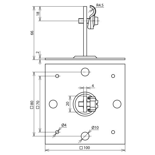 202060 DEHN DACHLEITUNGSHALTER DEHNQUICK ST/TZN F.RD6-10MM M.BEF.100X100MM Produktbild Additional View 2 L