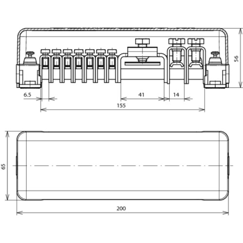 563040 DEHN POTENTIALAUSGLEICHSCHIENE M.ABD 7X 2,5-16MM 2X16-95MM 1XFL 40X4MM Produktbild Additional View 1 L