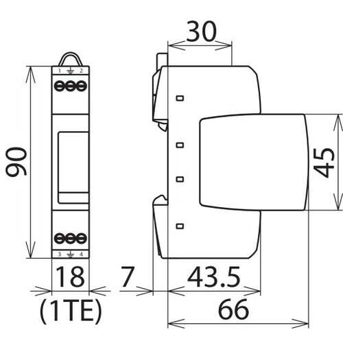 953200 DEHN ÜBERSPANNUNGS-SCHUTZGERÄT 230V 25A 2POLIG IP20 DEHNRAIL M Produktbild Additional View 3 L