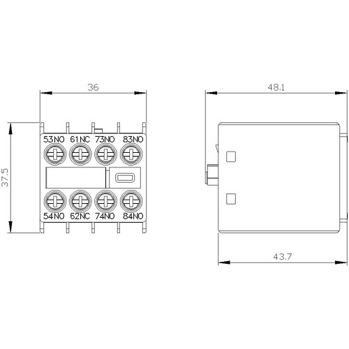 3RH2911-1GA31 SIEMENS HILFSSCHALTERBLOCK 3S + 1Ö S00 SCHRAUBANSCHLUSS Produktbild Additional View 2 L