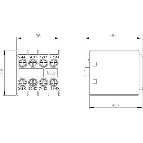 3RH2911-1GA31 SIEMENS HILFSSCHALTERBLOCK 3S + 1Ö S00 SCHRAUBANSCHLUSS Produktbild Additional View 2 L