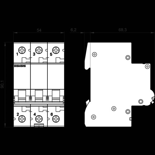 5SL6313-7 SIEMENS LS-SCHALTER C 13A 3-POLIG AC 400V Produktbild Additional View 2 L