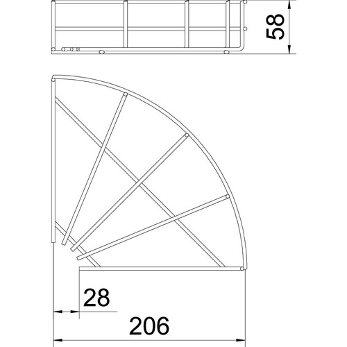 6002226 OBO GITTERRINNENBOGEN 90GRAD 55X200 Produktbild Additional View 1 L