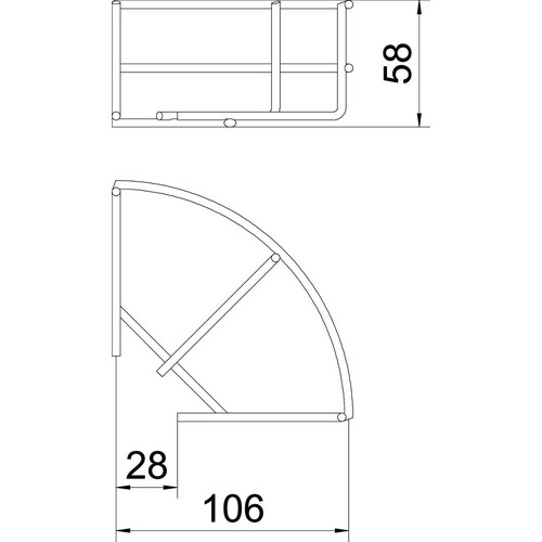 6002218 OBO GITTERRINNENBOGEN 90GRAD 55X100 Produktbild Additional View 1 L