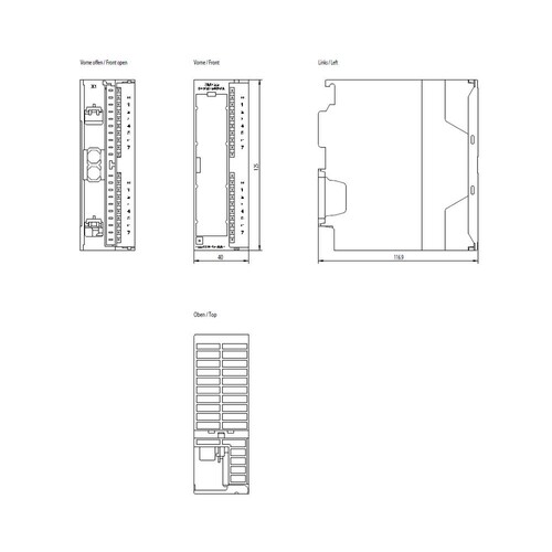 6ES7322-1BH010AA0 SIEMENS SIMATIC S7-300 DIGITALAUSGA.SM322 16DA DC24V0,5A20-P4A Produktbild Additional View 1 L