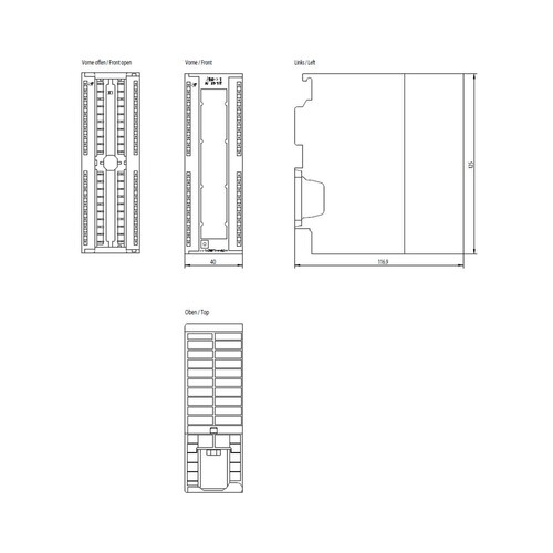 6ES7331-7NF100AB0 SIEMENS SIMATIC S7-300 ANALOGEINGABE SM331 16 BIT 40-POL Produktbild Additional View 1 L