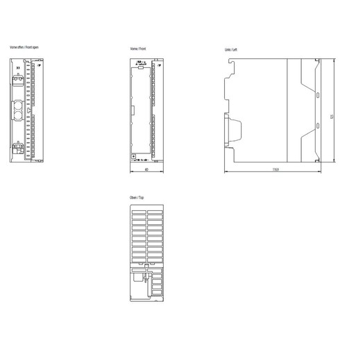 6ES7332-5HB010AB0 SIEMENS SIMATIC S7-300 ANALOGAUSGABE SM332 2AA 11/12 BIT 20-POL Produktbild Additional View 1 L