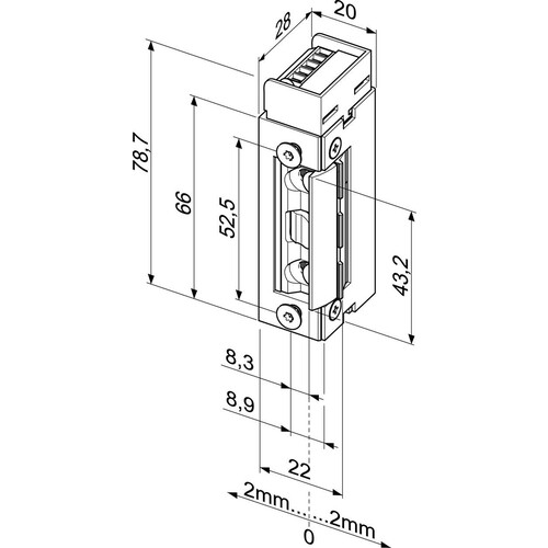 143R--------Q34 EFFEFF FH-Türöffner 143® 12/24 V GS EE DIN links Produktbild Additional View 1 L