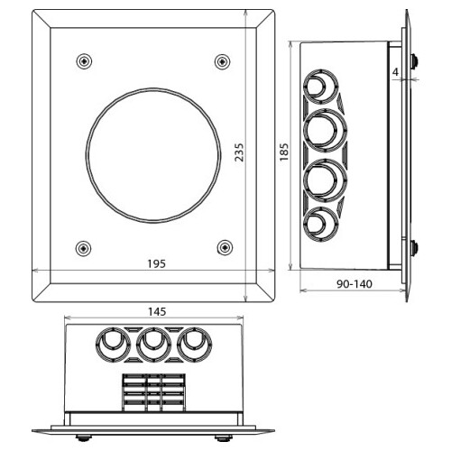 476050 DEHN Trennstellenkasten f. WDV- Systeme 185x145x90mm K-grau Produktbild Additional View 1 L