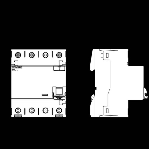 5SV3346-6 Siemens FI-Schutzschalter Typ A 63A 3+N-Pol 30MA 400V 4TE Produktbild Additional View 2 L