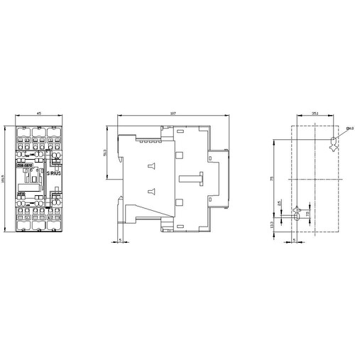 3RT2028-2BB40 SIEMENS Schütz AC3:18,5kW 1S+1OE DC24V Produktbild Additional View 2 L