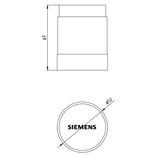 8WD4220-5BD SIEMENS Signalsäule Durchm. 50mm, Blinklichtelement LED gelb Produktbild Additional View 2 L