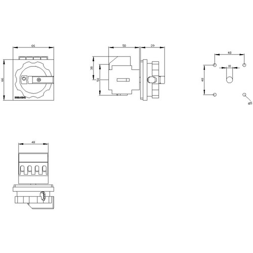 3LD2003-0TK53 SIEMENS Not-Aus-Schalter 16A/690V 400V/7,5kW Produktbild Additional View 2 L