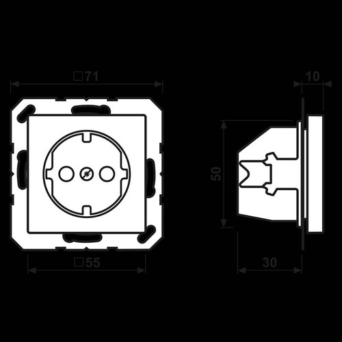 A1520SW JUNG Schukosteckdose, schwarz glänzend, 1-fach Produktbild Additional View 1 L