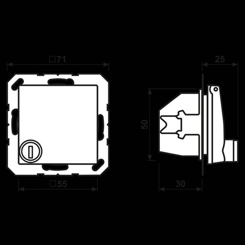 AS1520BFKLSLWW JUNG Schuko-Steckdose Klappdeckel + Schloss, alpinweiß, 1-f. Produktbild Additional View 1 L