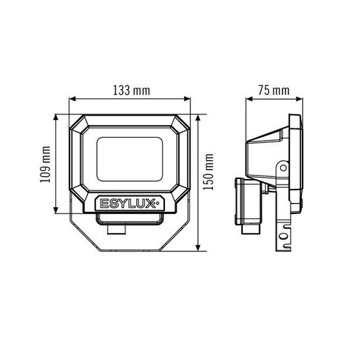 EL10810015 ESY-LUX LED Strahler 10W schwarz 3000K Produktbild Additional View 1 L