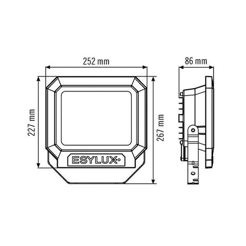 EL10810114 ESY-LUX LED Strahler 30W schwarz 3000K Produktbild Additional View 1 L