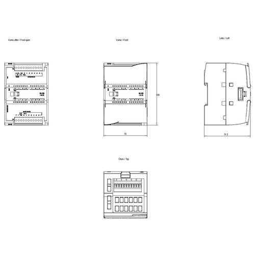 6ES7226-6BA32-0XB0  Siemens Simatic S7-1200, DIGITALEINGABE SM 1226 16X24VDC Produktbild Additional View 2 L