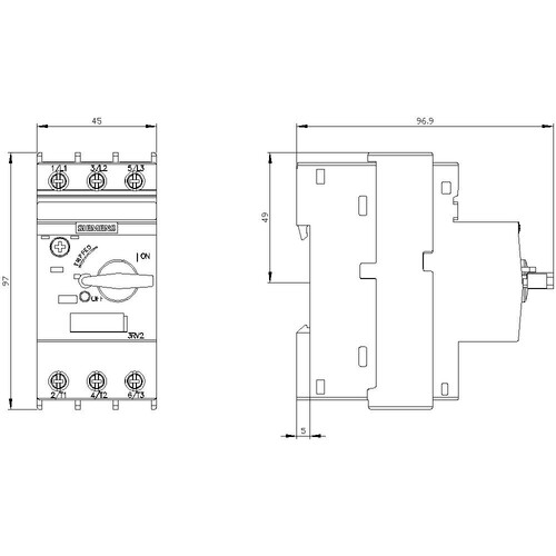 3RV2021-0HA10 Siemens Leistungsschalter BGR. S0 Produktbild Additional View 2 L