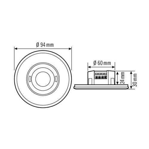 EP10427930 Esylux Deckenpräsenzmelder 360° UP, flach, RW Ø8m, rund, weiß Produktbild Additional View 1 L