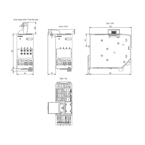 6EP4436-8XB00-0CY0 SIEMENS SITOP CNX8600 4X 5A Erweiterungsmodul f. PSU8600 Produktbild Additional View 2 L