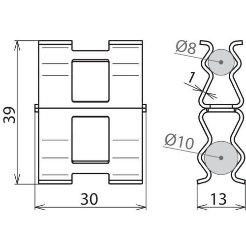 308131 DEHN DC BK 8 RD10 STBLANK DEHNclip Bewehrungsklemme Produktbild Additional View 1 L