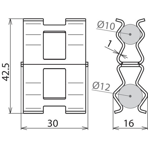 308133 DEHN DC BK 12 RD10 STBLANK DEHNclip Bewehrungsklemme Produktbild Additional View 2 L