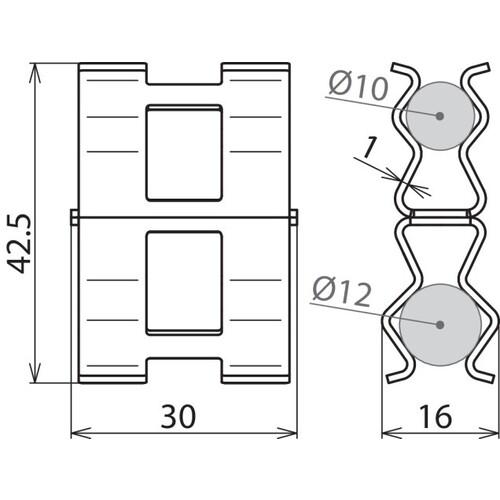 308133 DEHN DC BK 12 RD10 STBLANK DEHNclip Bewehrungsklemme Produktbild Additional View 1 L