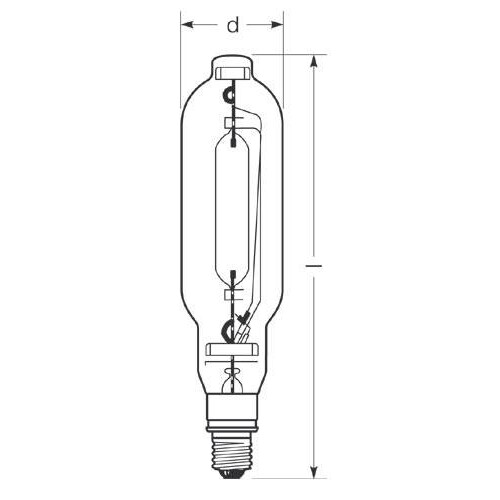 32416650 RADIUM HRI-T 2000W/N/I 400 E40 KLAR HALOGEN METALLDAMPFLAMPE Produktbild Additional View 2 L