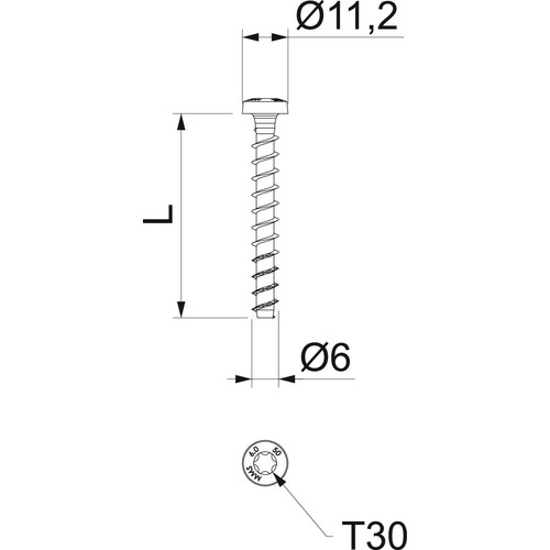 3498108 Obo Brandschutz-Schraubanker MMS-plus 6X50mm, Panhead, Antrieb T30 Produktbild Additional View 1 L