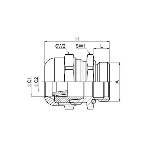 JK257-1032-00 Jacob ES WADI heat Kabelverschraubung M32x1,5 Produktbild Additional View 1 L