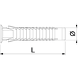 2347582 OBO 910 FX 6x30 Universaldübel 6x30mm Polyethylen lichtgrau Produktbild Additional View 1 S