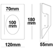 112170 Isoled Gips-Wand-Einbauleuchte viereckig, GU4/MR11, große Bauform Produktbild Additional View 2 S