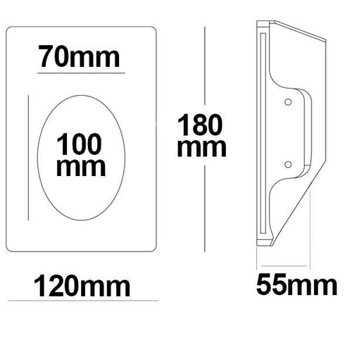 112170 Isoled Gips-Wand-Einbauleuchte viereckig, GU4/MR11, große Bauform Produktbild Additional View 2 L