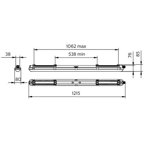 50019899 Philips Feuchtraumleuchten WT120C G2 LED27_45S/840 PSU L1200 Produktbild Additional View 3 L