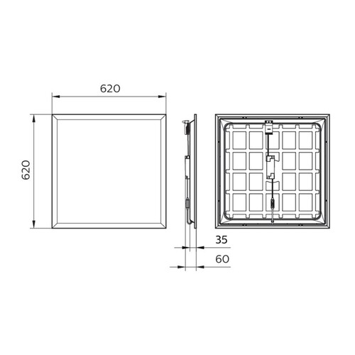 50180500 Philips Panel Einbauleuchte RC133V G5 29_36_43S/830_40 PSU W62L62 OC Produktbild Additional View 4 L