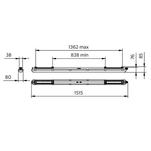 50223999 Philips Feuchtraumleuchten WT120C G2 LED60S/840 PSU L1500 BN Produktbild Additional View 3 L