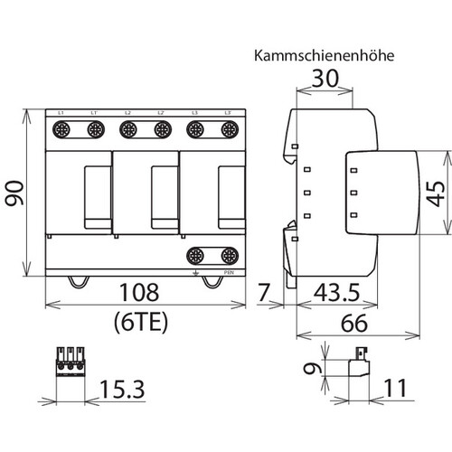 951305 Dehn M DVM TNC 255 FM Kombiableiter Produktbild Additional View 3 L