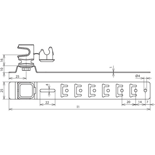 204187 DEHN Leitungshalter CU 335mm lang Produktbild Additional View 1 L